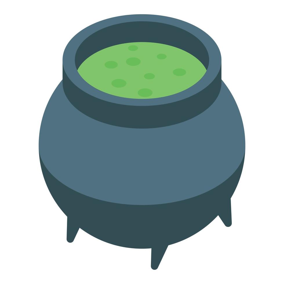 Potion cauldron icon, isometric style vector