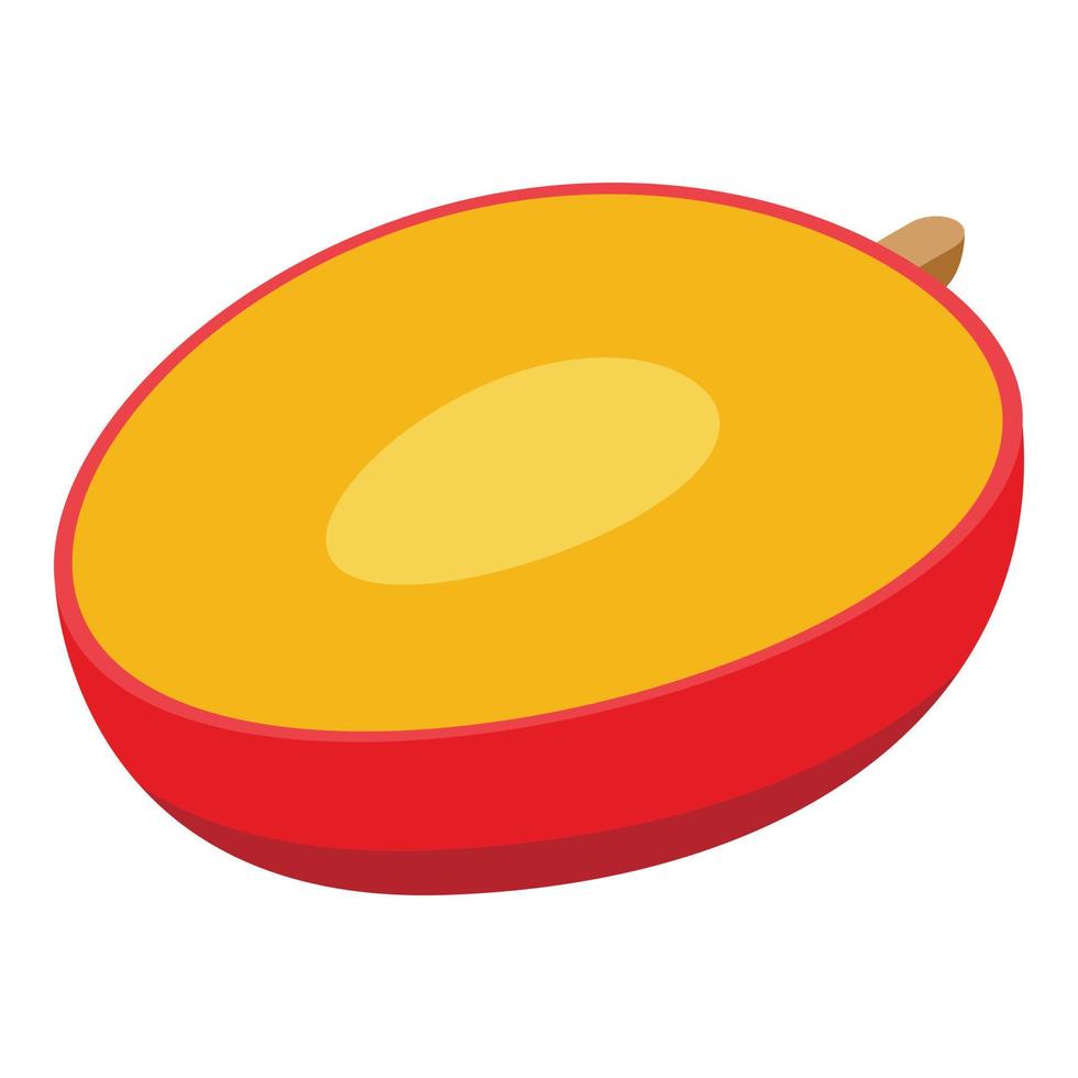 Half mango icon, isometric style vector