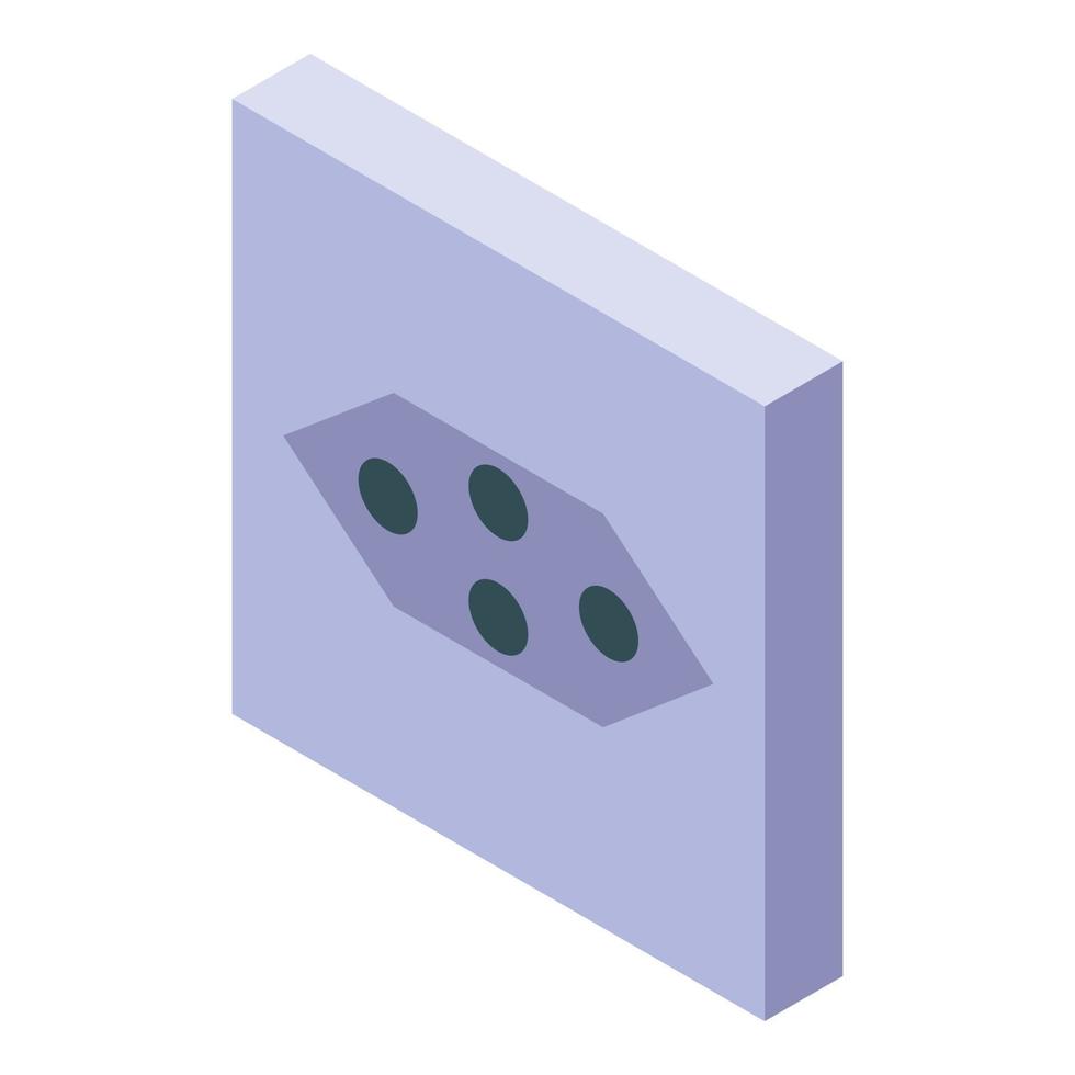 Electric socket icon, isometric style vector
