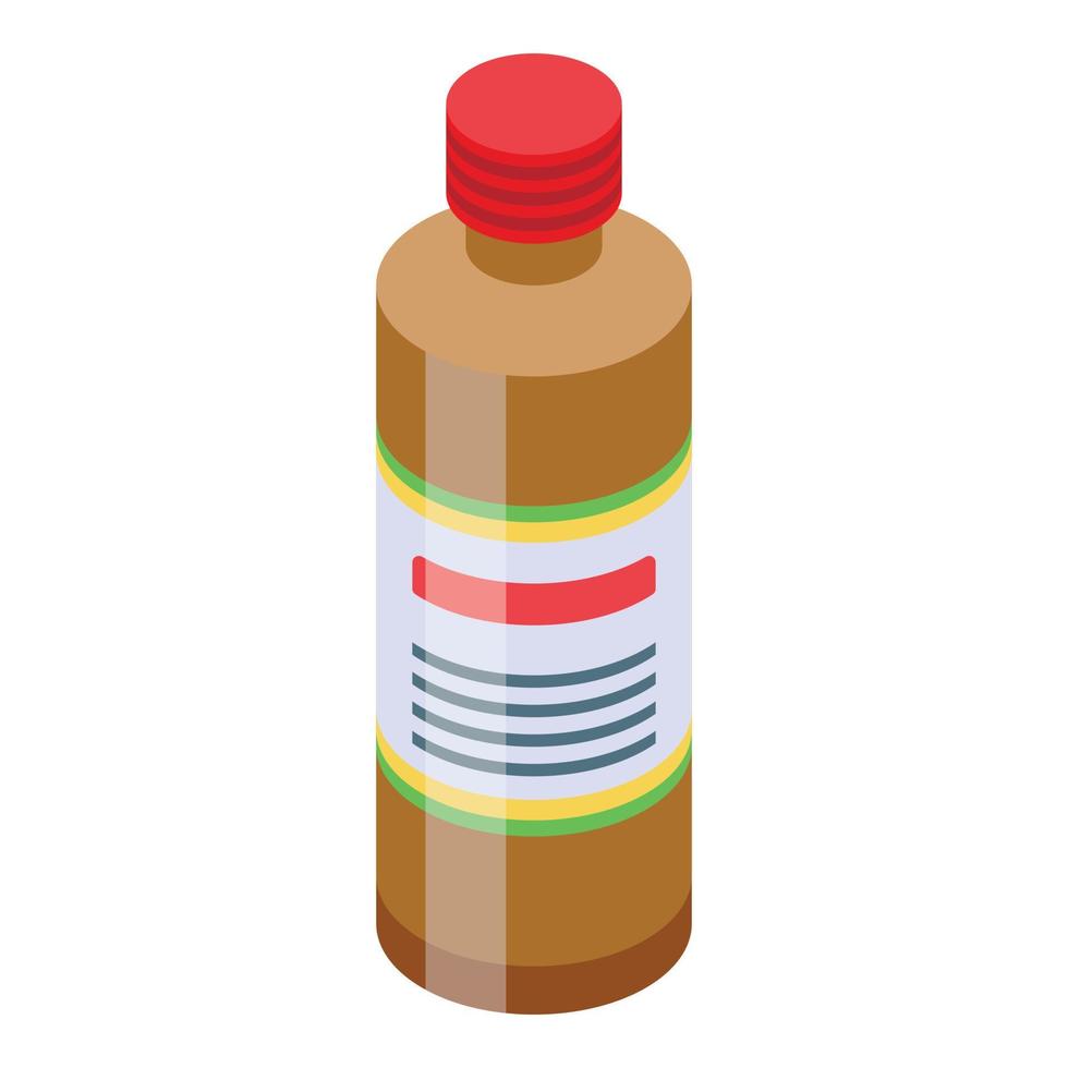 Treatment syrup bottle icon, isometric style vector