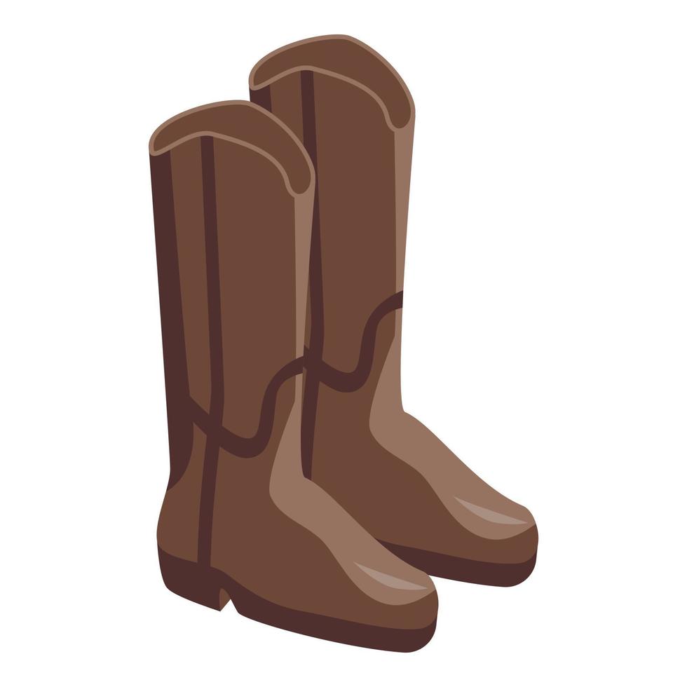 Cowboy boots icon, isometric style vector
