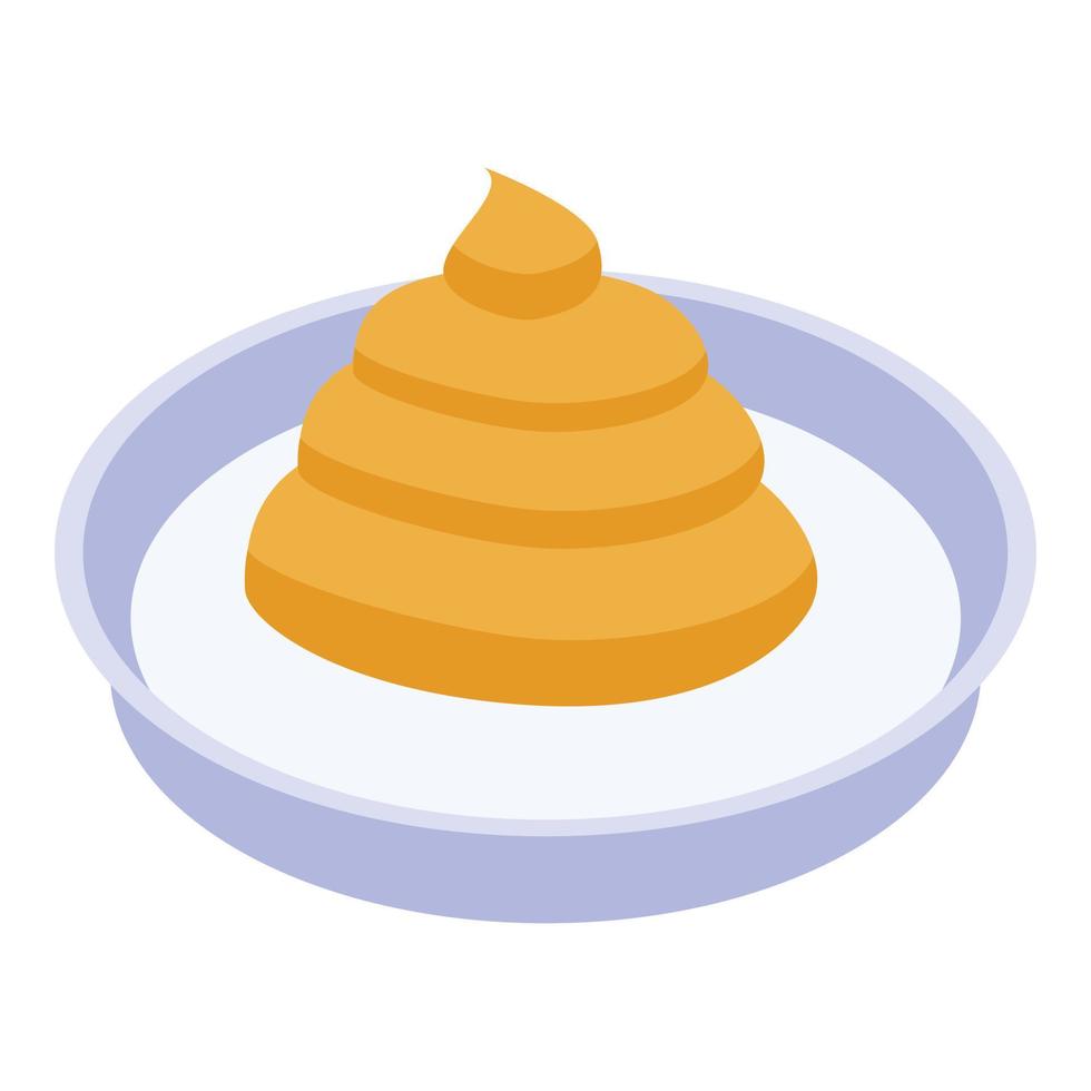 Mustard creme icon, isometric style vector