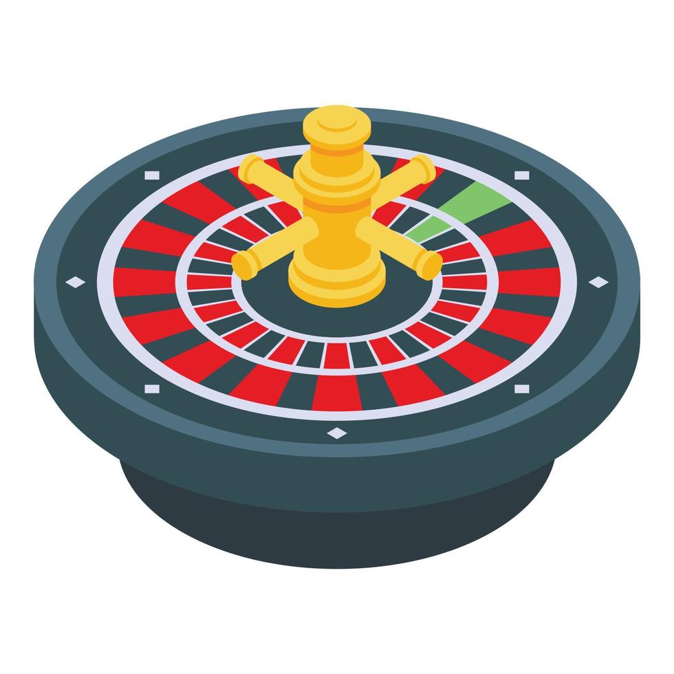 icono de la ruleta de la fortuna, estilo isométrico vector