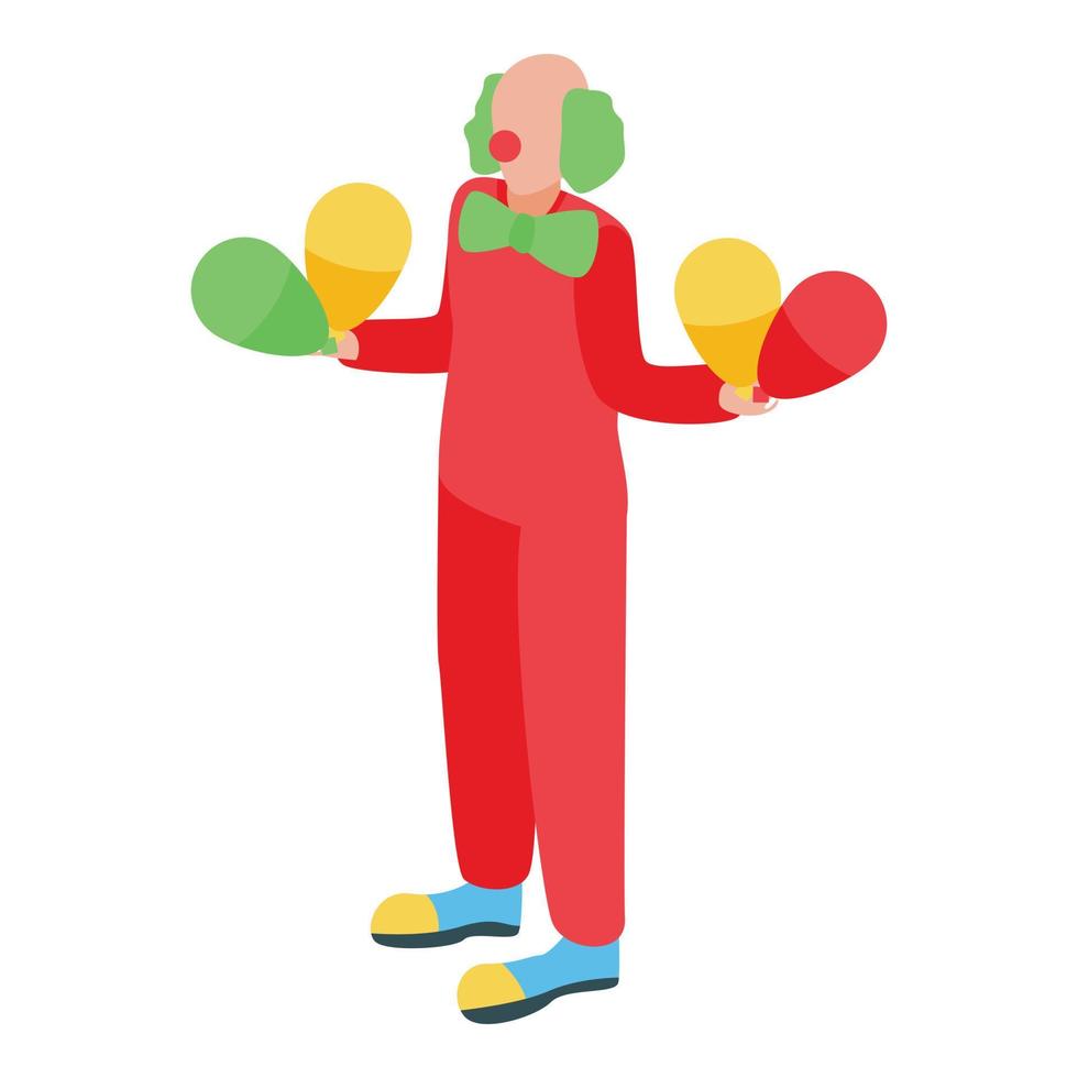 Party clown icon, isometric style vector