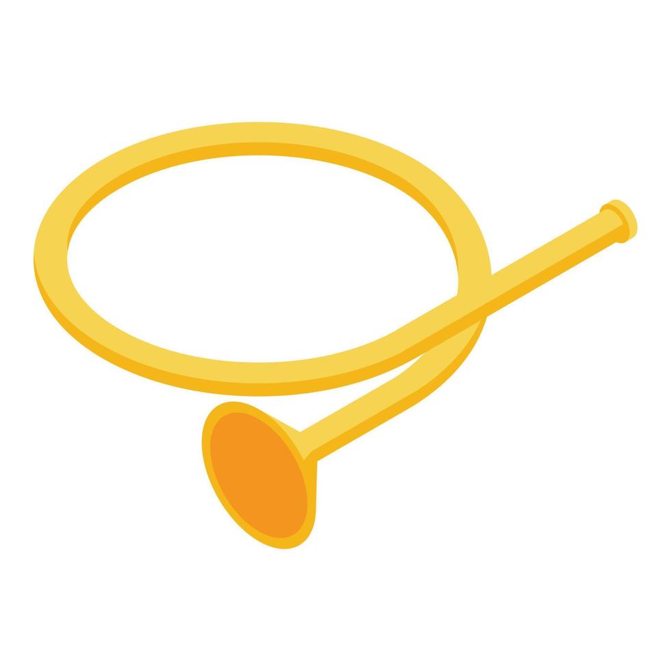 Round trumpet icon, isometric style vector