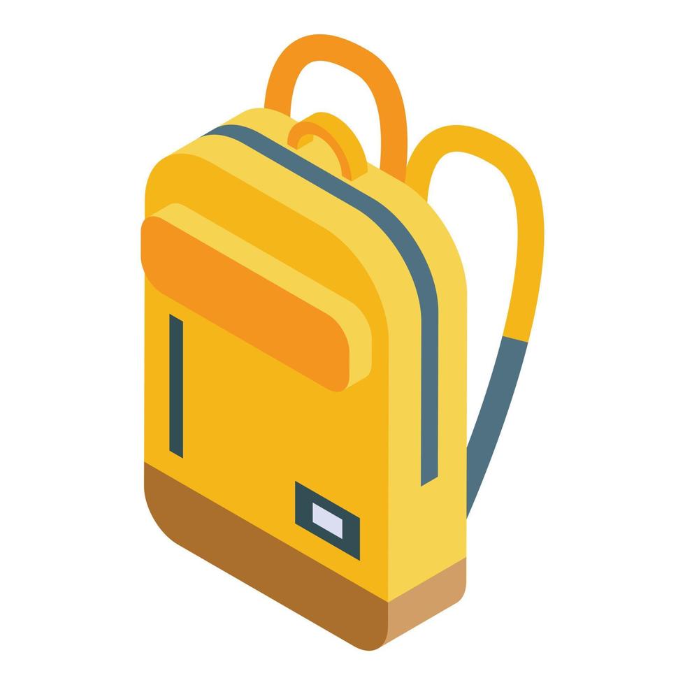 Kid backpack icon, isometric style vector