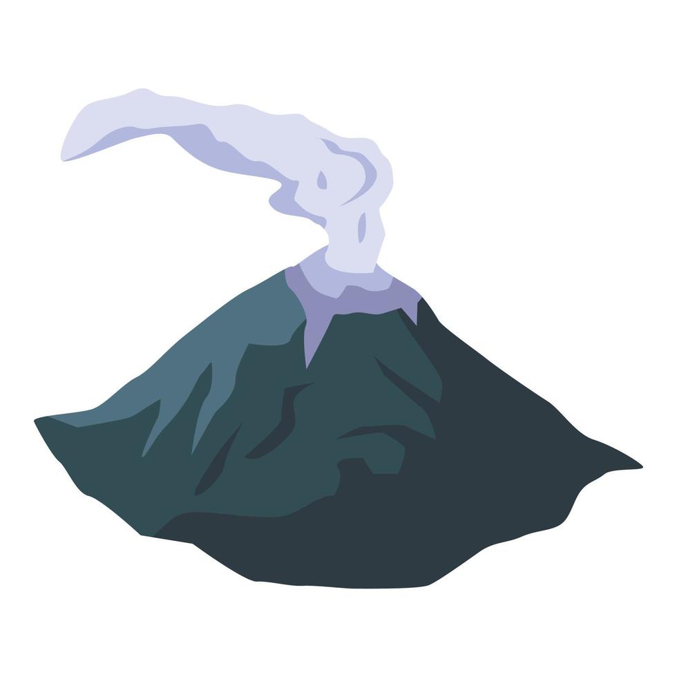 Mountain volcano icon, isometric style vector