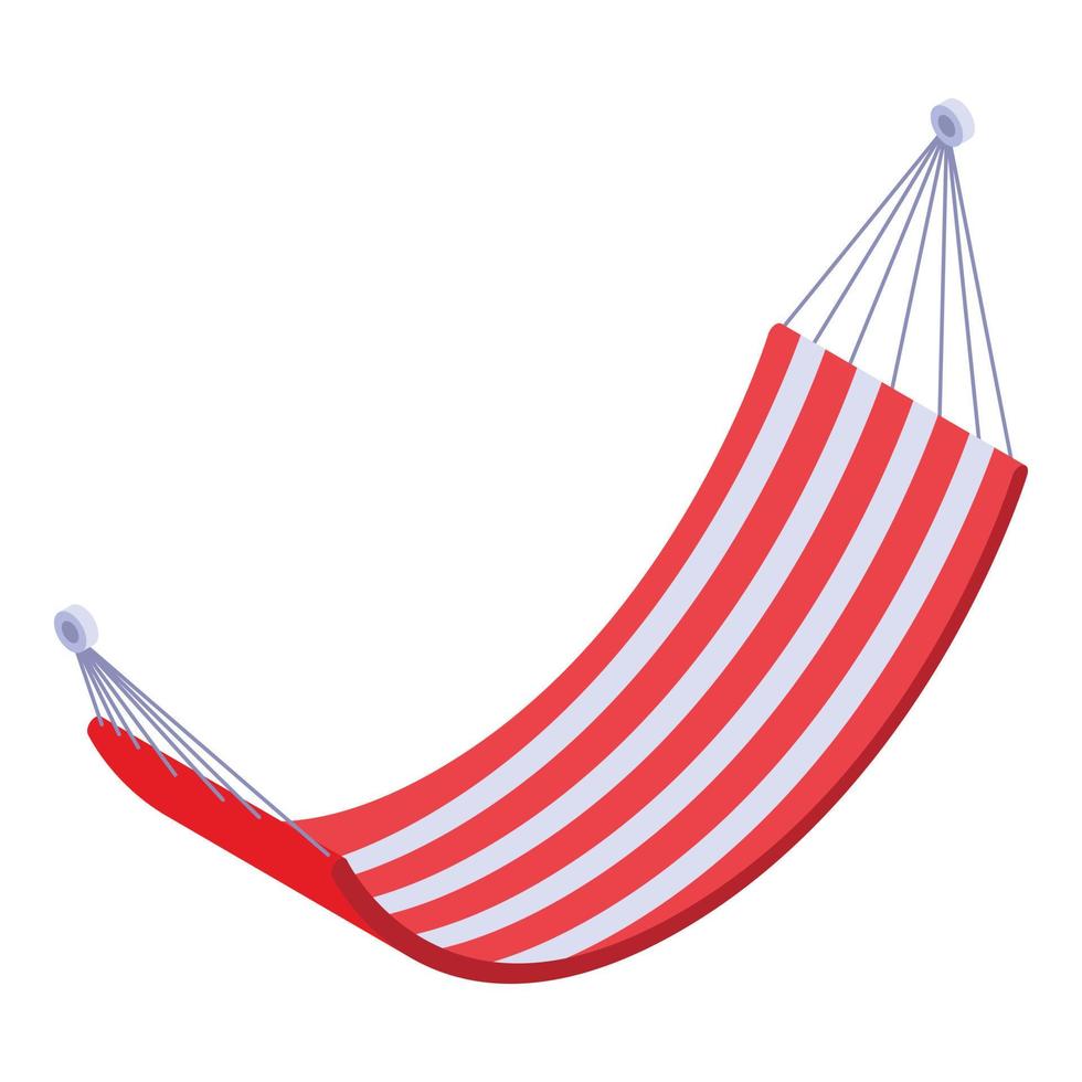 Striped hammock icon, isometric style vector