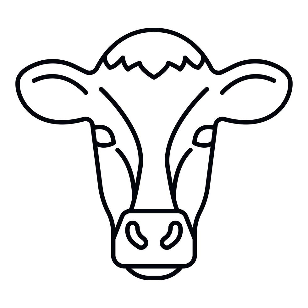 icono de cabeza de vaca, estilo de esquema vector