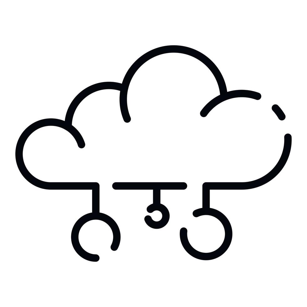 Cloud server icon, outline style vector