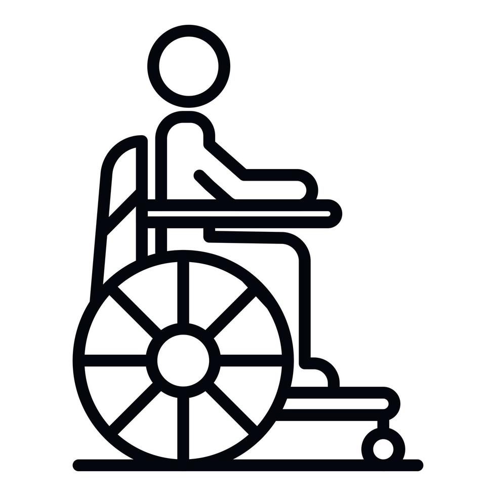 Man wheelchair icon, outline style vector