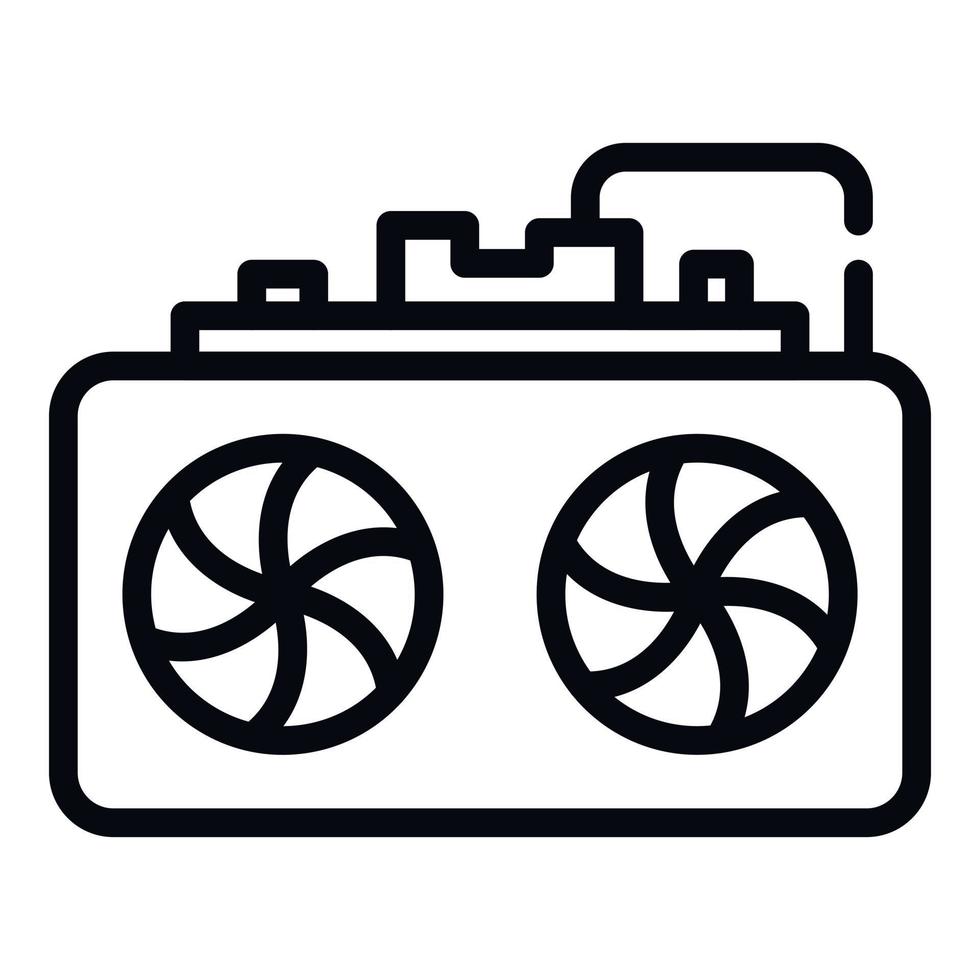 Cooler power supply icon, outline style vector