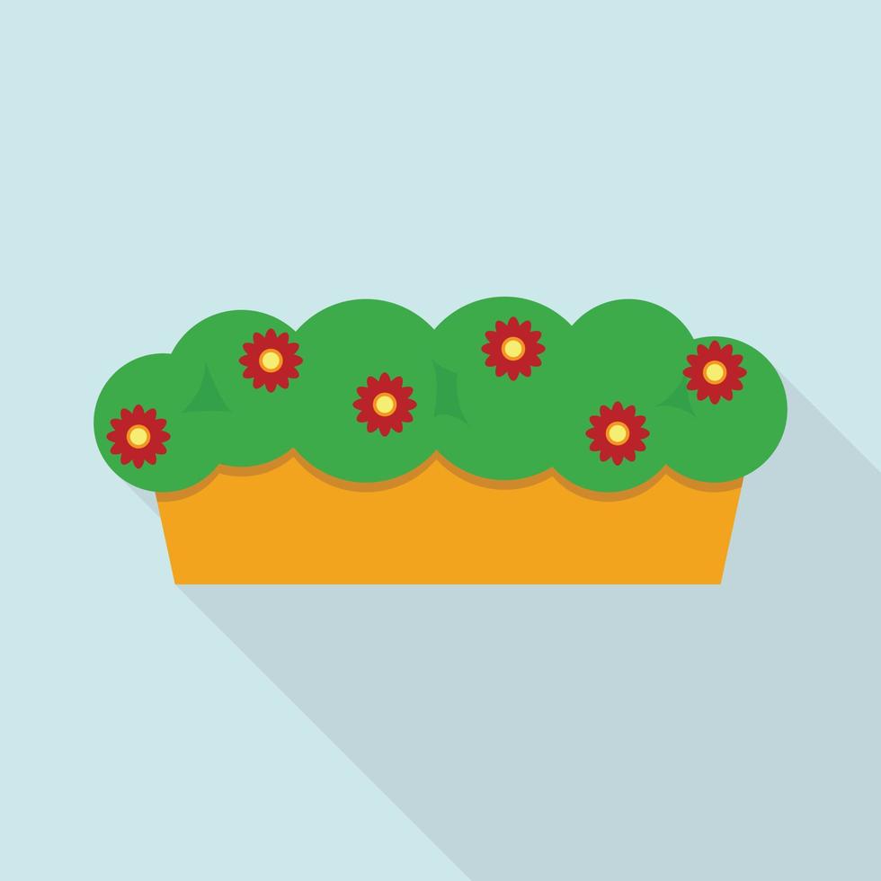 Flower house pot icon, flat style vector