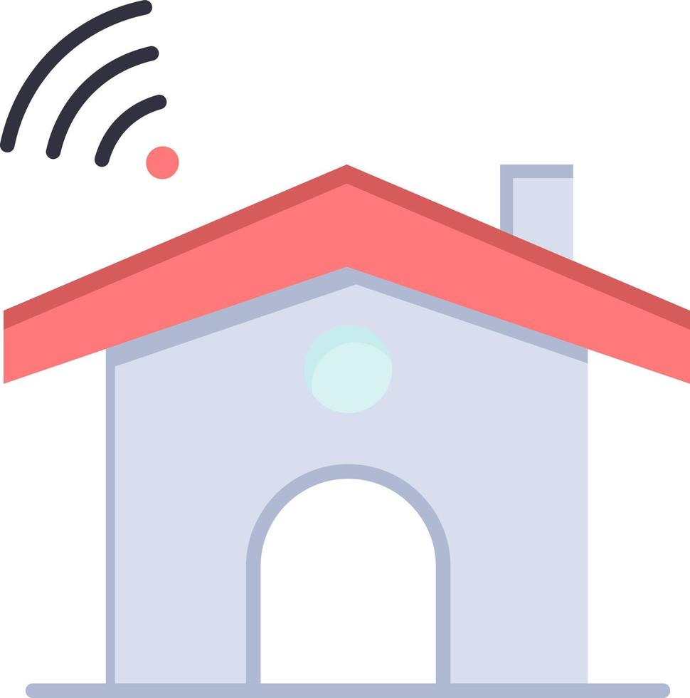 Wifi Service Signal House  Flat Color Icon Vector icon banner Template