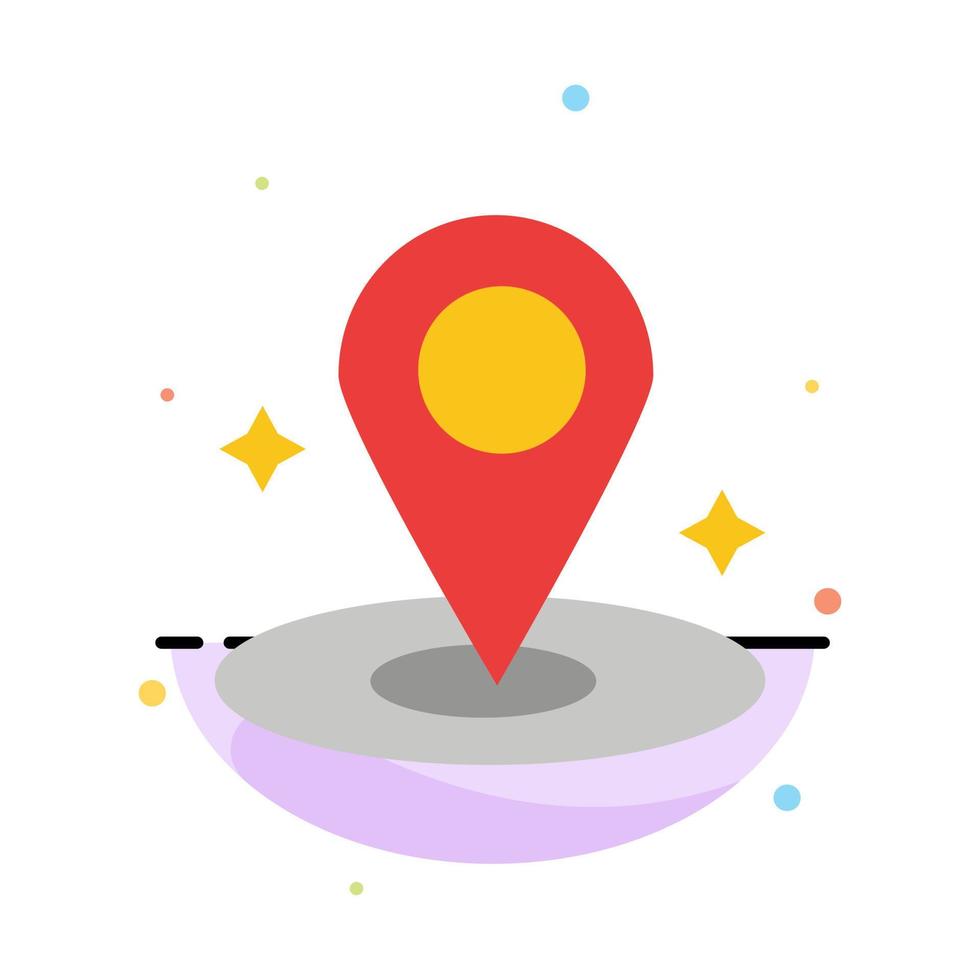 Location Navigation Place Abstract Flat Color Icon Template vector