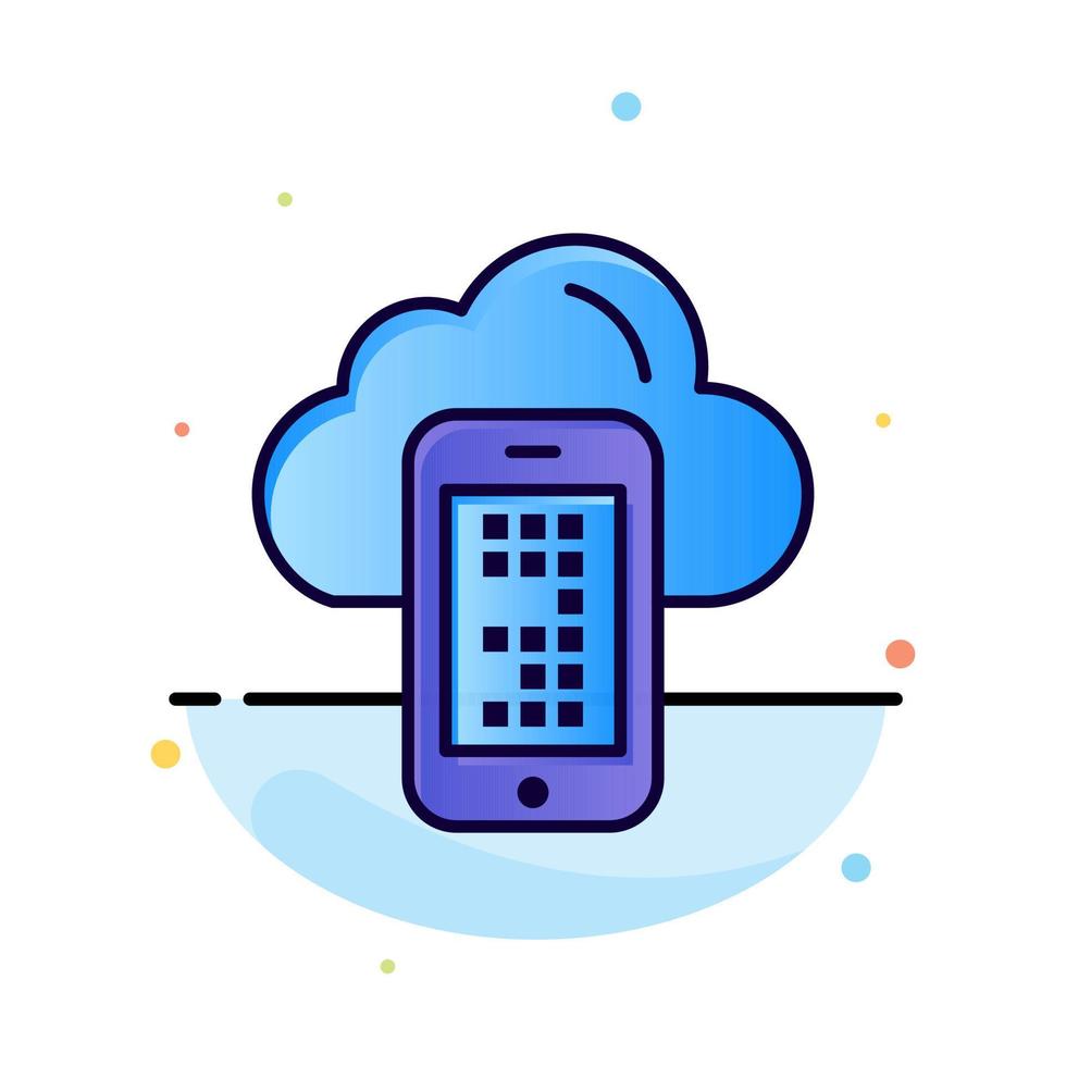 Cloud Computing Mobile Cell Abstract Flat Color Icon Template vector