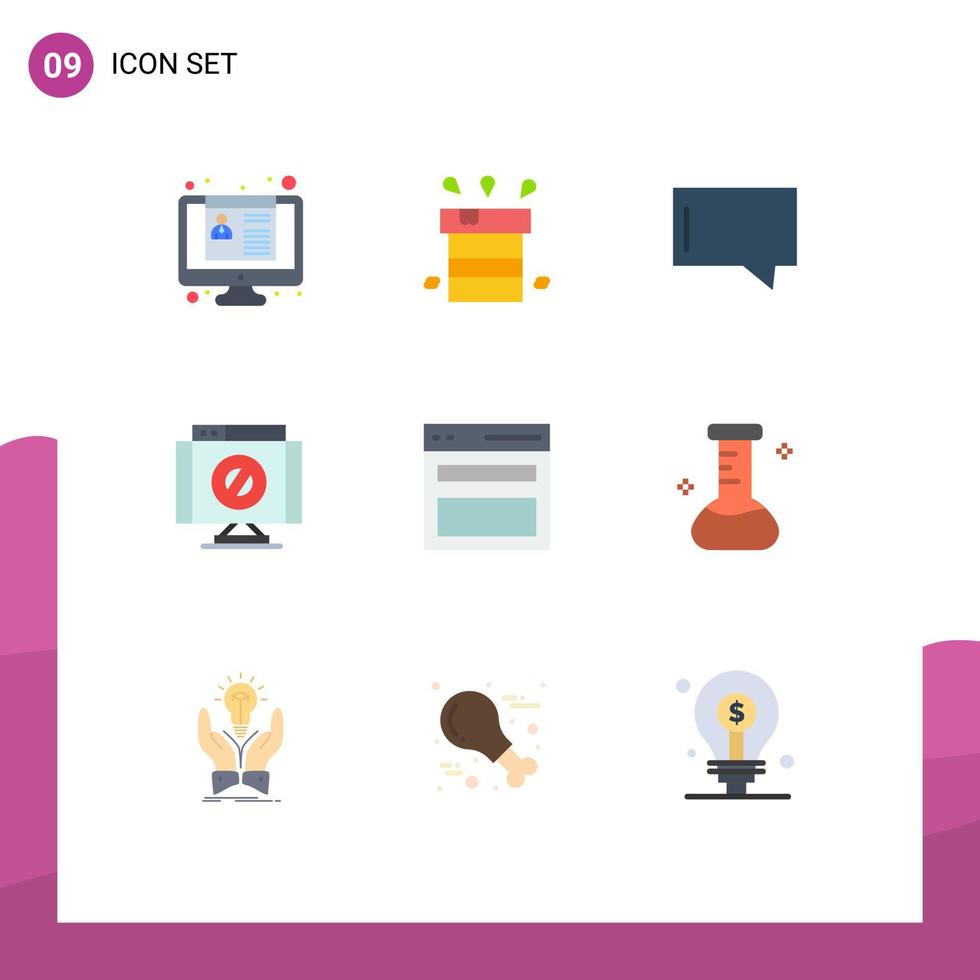 Modern Set of 9 Flat Colors and symbols such as interface stop water denied cross Editable Vector Design Elements