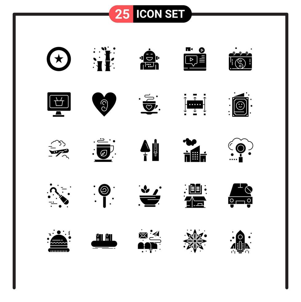 25 Creative Icons Modern Signs and Symbols of tutorial blog android record feeling Editable Vector Design Elements