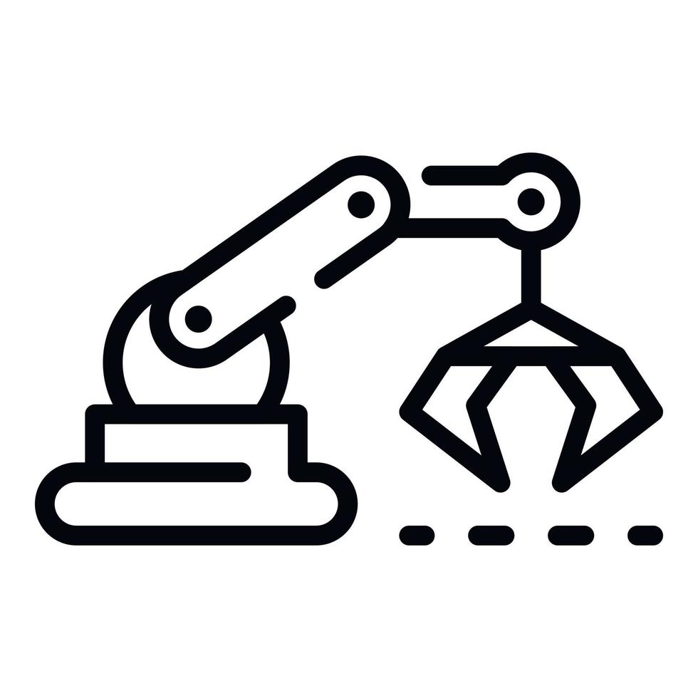 Assembly robot hand icon, outline style vector