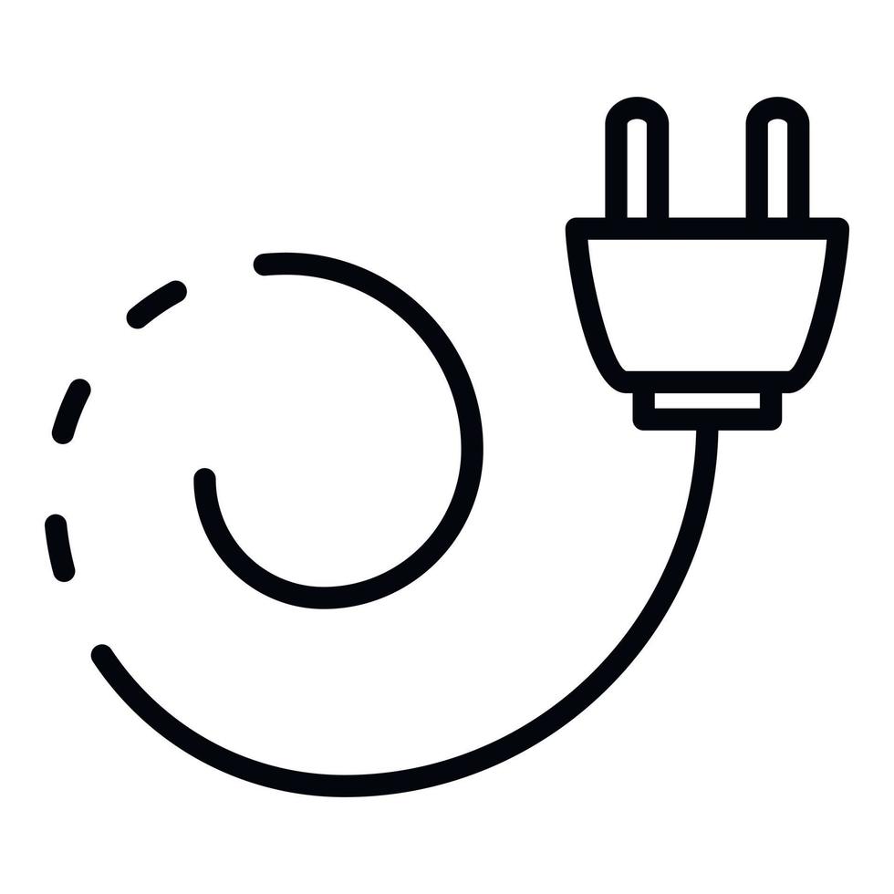 Extension plug cord icon, outline style vector