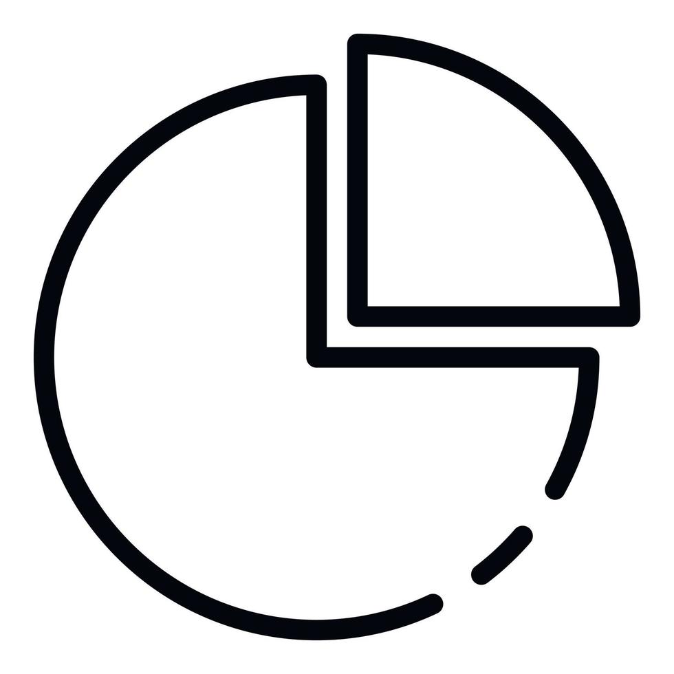 Circle and quarter icon, outline style vector