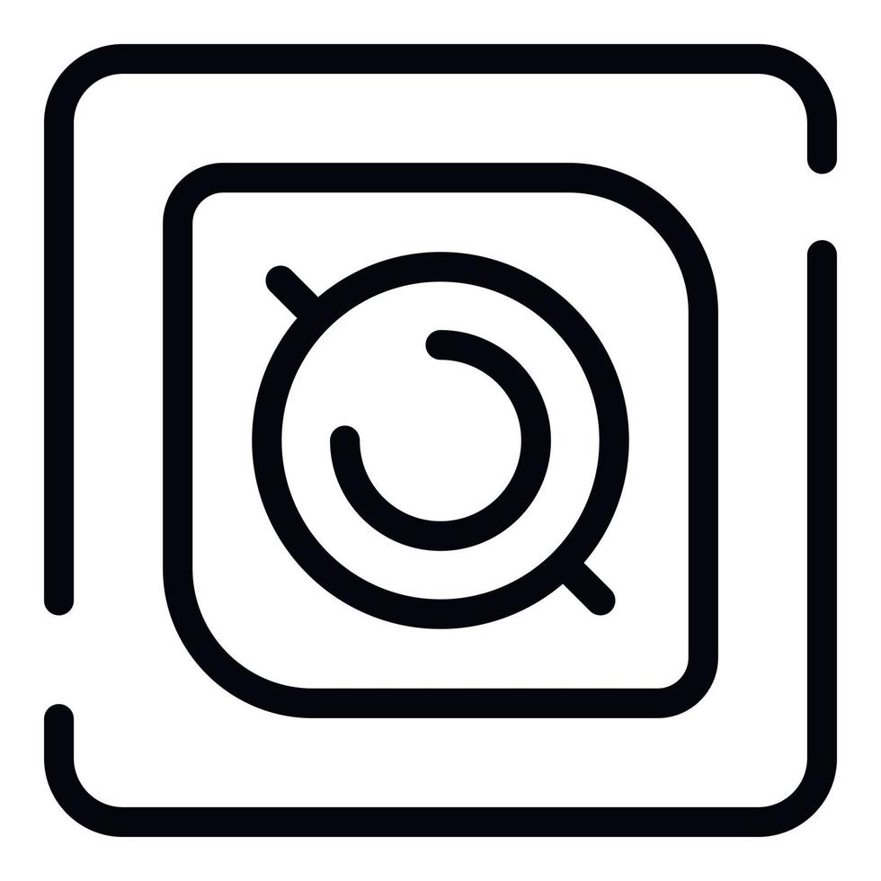 Square action camera icon, outline style vector
