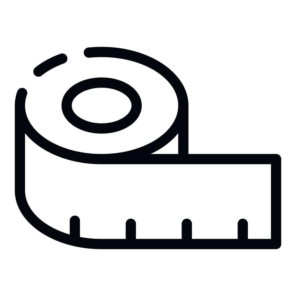 Tailor measuring tape icon, outline style vector