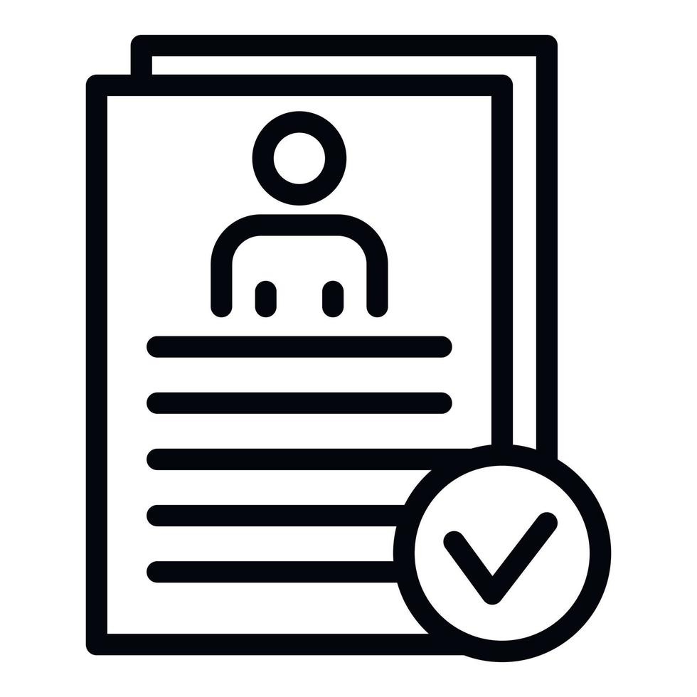 Personal data check icon, outline style vector