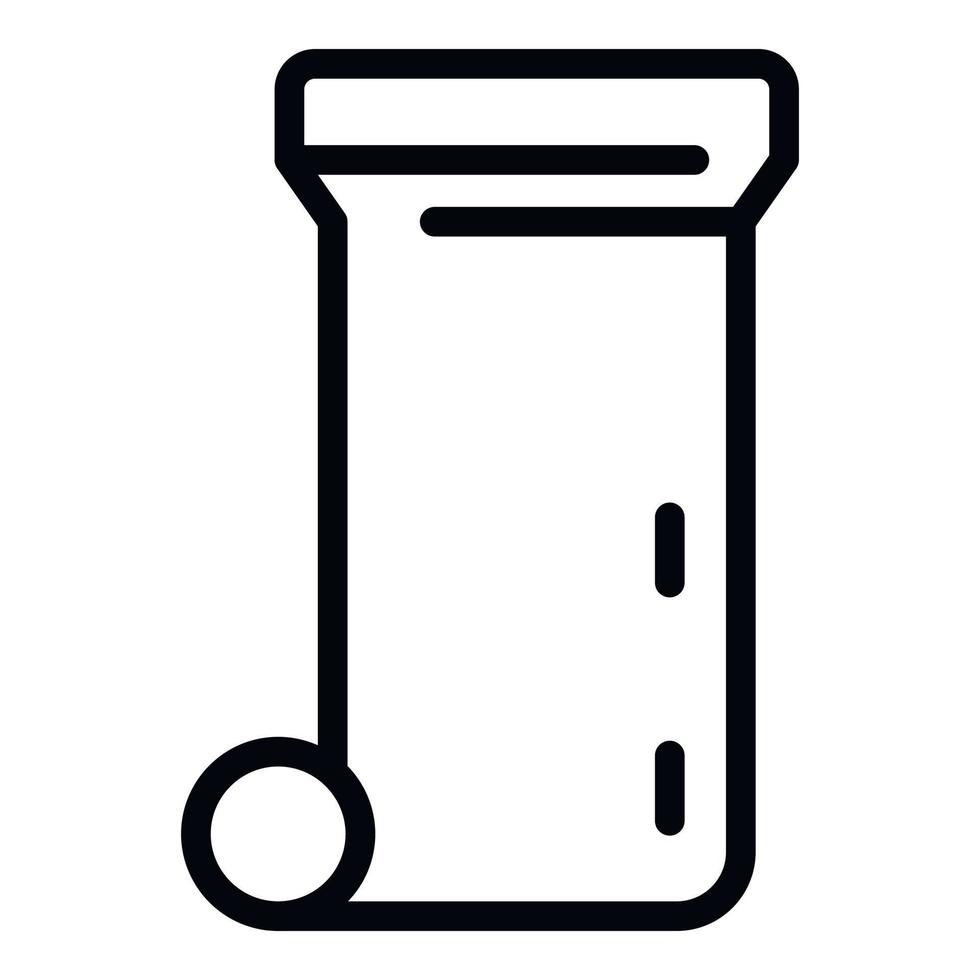 Trash can icon, outline style vector
