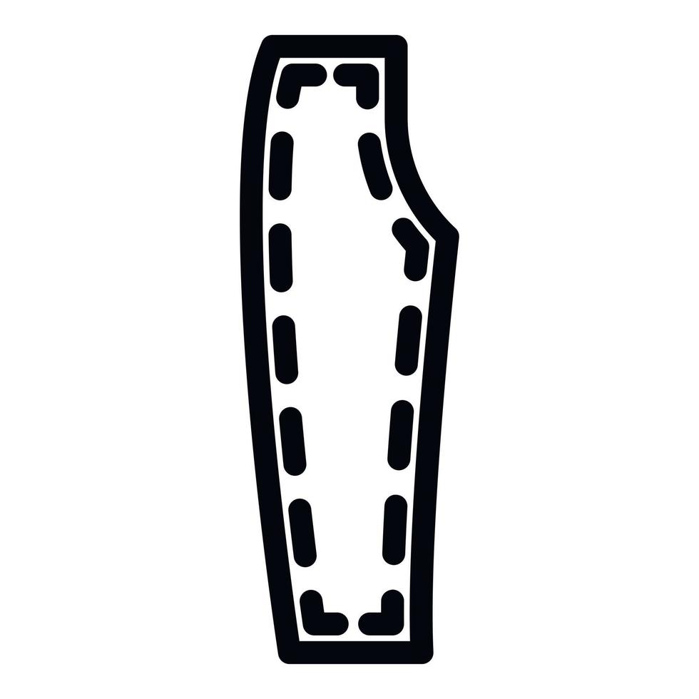 Trouser sewing markup icon, outline style vector