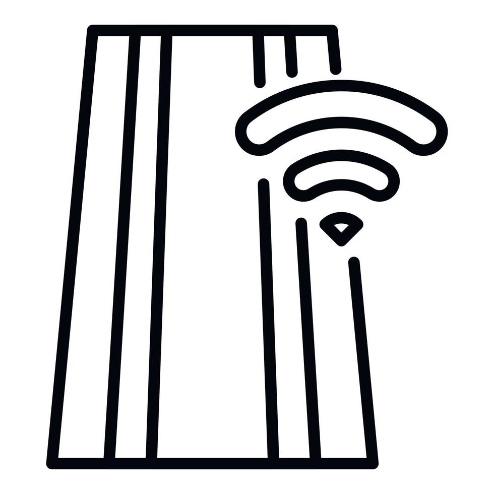 Wifi on road icon, outline style vector