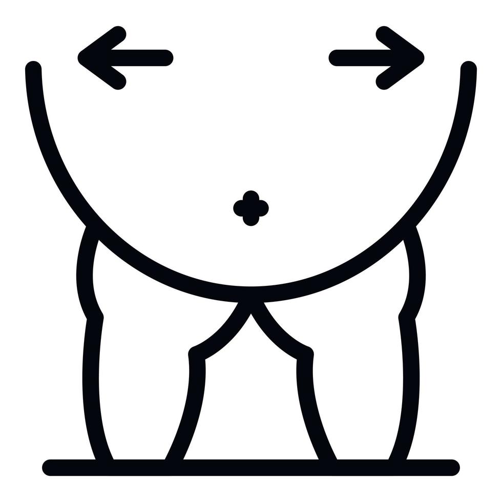 icono de obesidad corporal, estilo de esquema vector