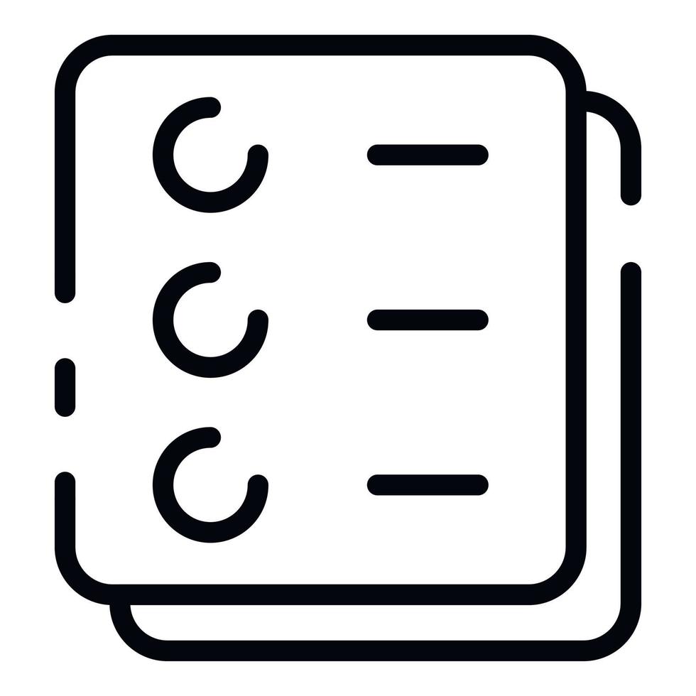 Examination form icon, outline style vector