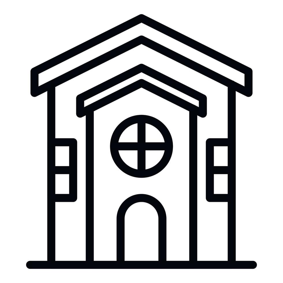 House view from the front icon, outline style vector