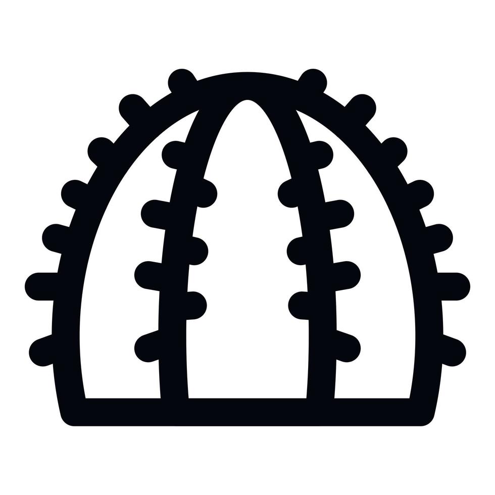 Round cactus icon, outline style vector