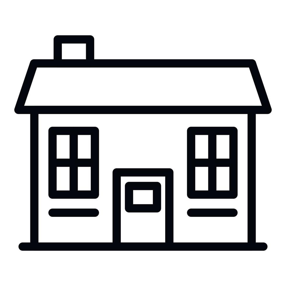 Small cottage icon, outline style vector