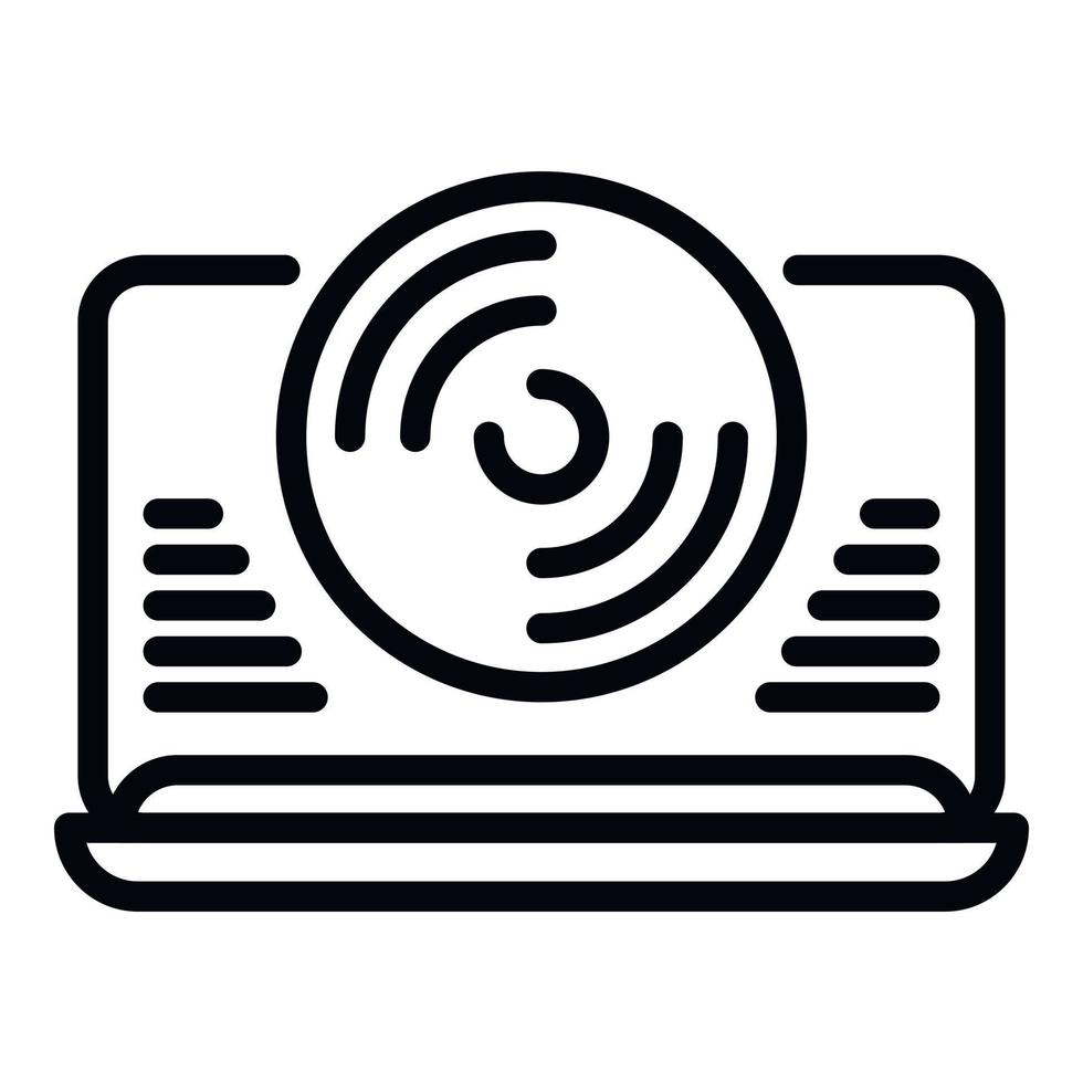 Vinyl player icon, outline style vector