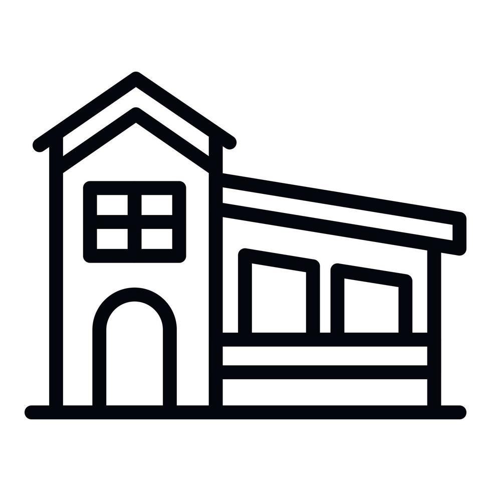 House with a sloping roof icon, outline style vector