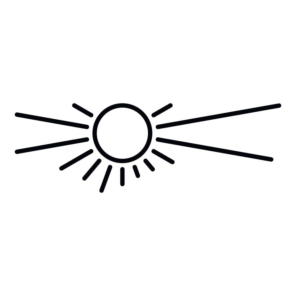 Desert sun icon, outline style vector