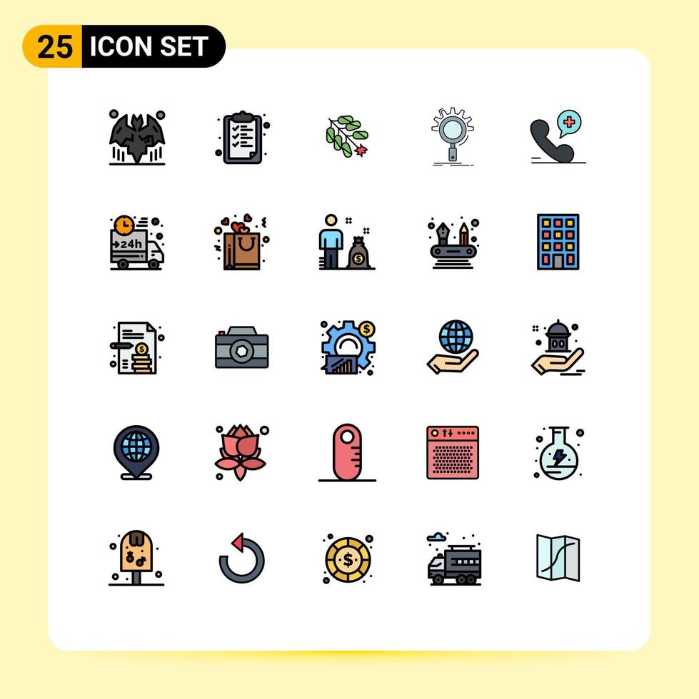 Set of 25 Modern UI Icons Symbols Signs for mobile process firework optimization seo Editable Vector Design Elements
