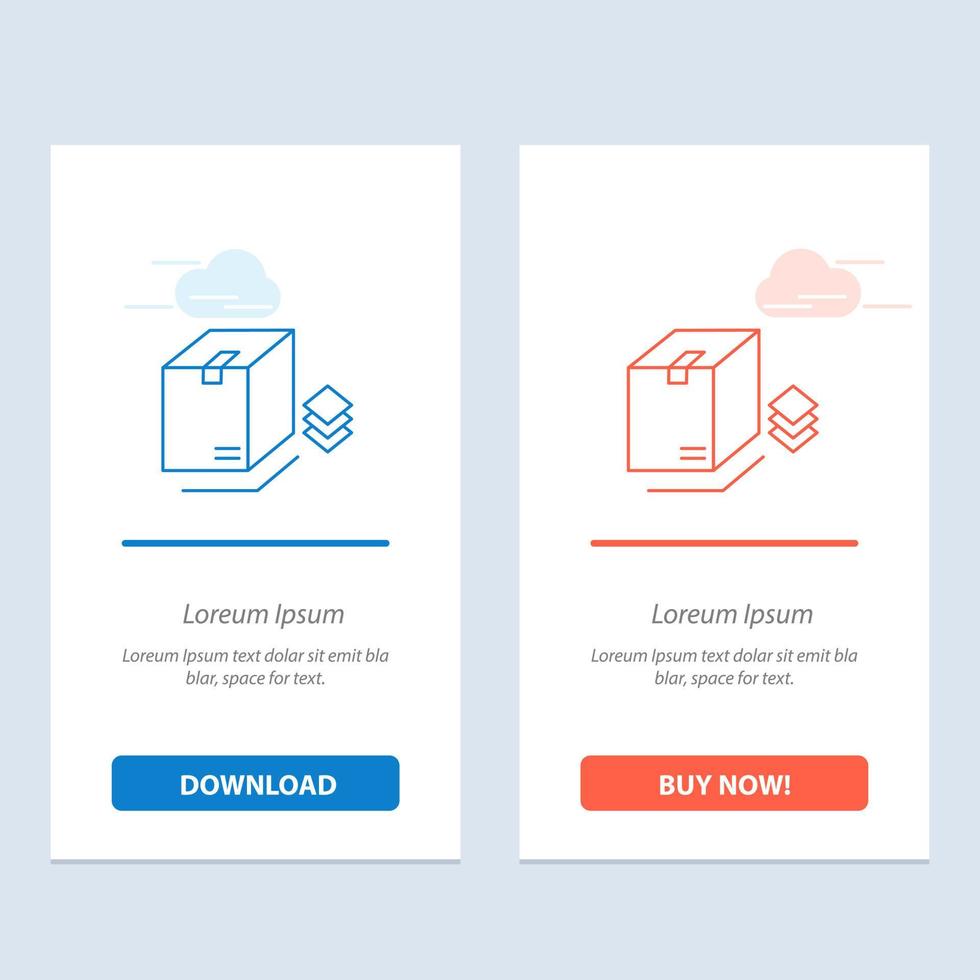 caja paquete de embalaje sorpresa azul y rojo descargar y comprar ahora plantilla de tarjeta de widget web vector