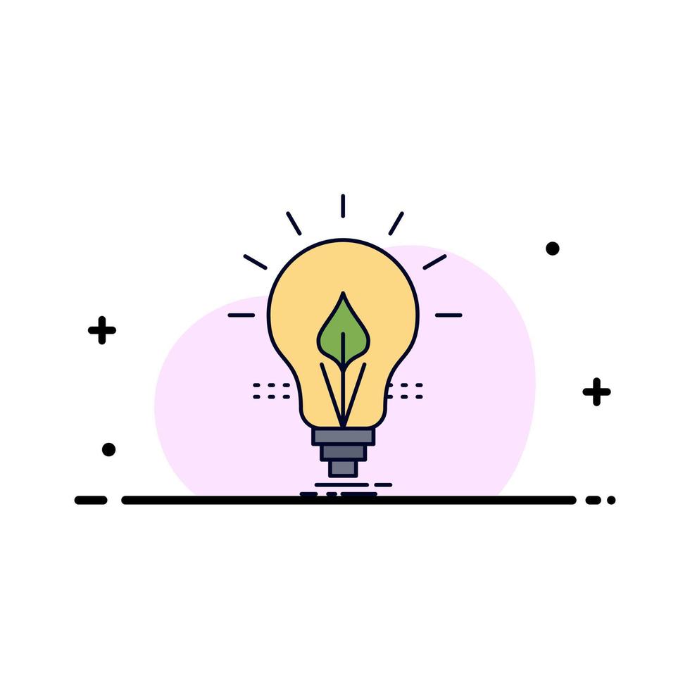 bulb idea electricity energy light Flat Color Icon Vector
