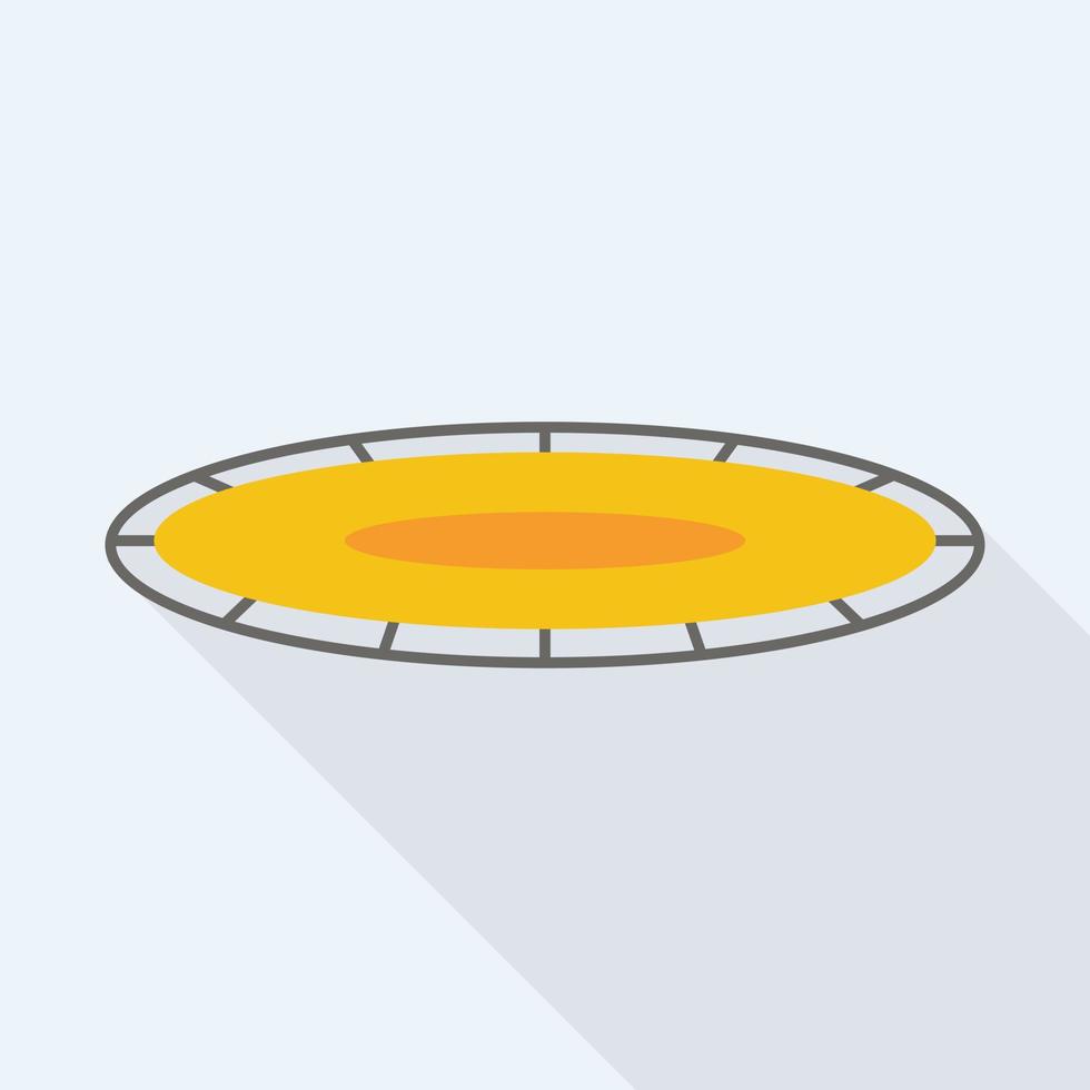 Yellow trampoline icon, flat style vector