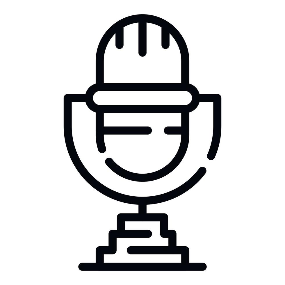 Retro microphone icon, outline style vector