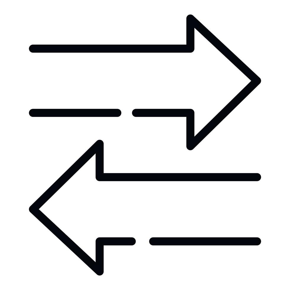 icono de flechas izquierda y derecha, estilo de esquema vector