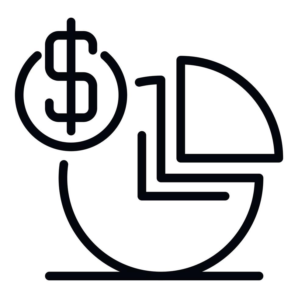 Profit chart icon, outline style vector