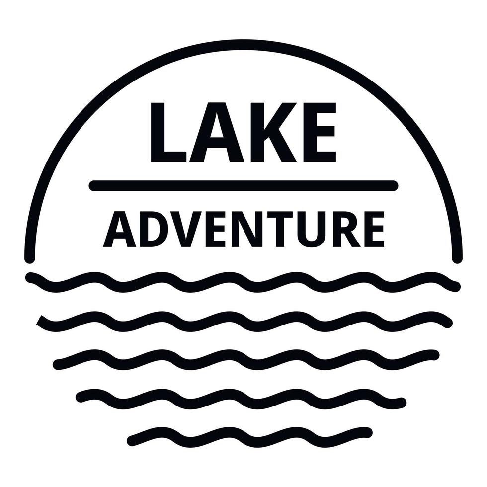 logotipo de aventura en el lago, estilo de esquema vector