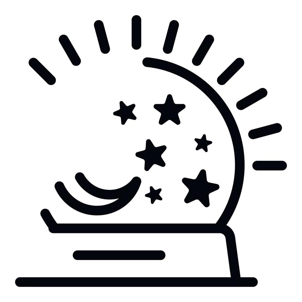 Night light glass icon, outline style vector