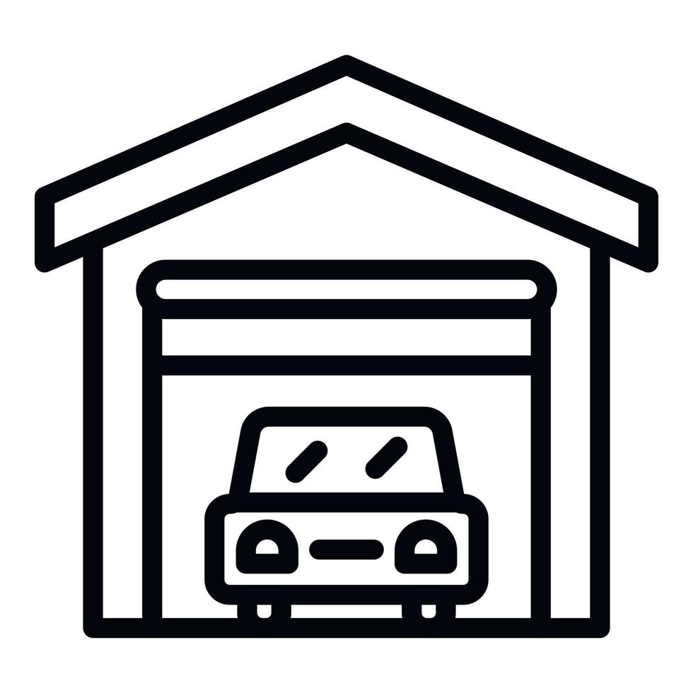 Lease car garage icon, outline style vector