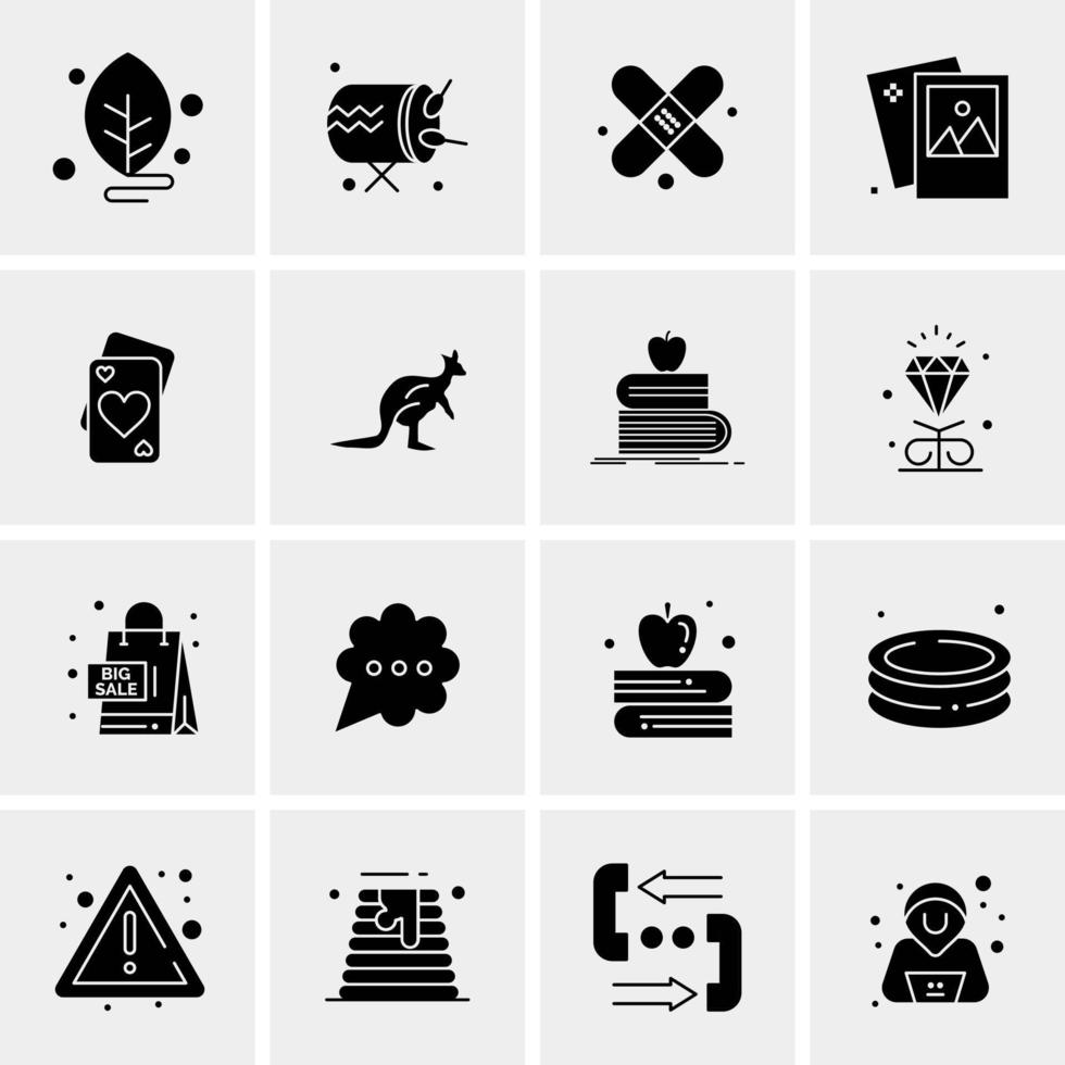 16 iconos universales de negocios vector ilustración de icono creativo para usar en proyectos relacionados con la web y dispositivos móviles